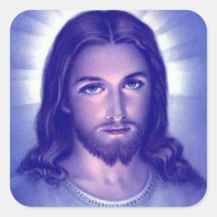 Vintage Jesus The Saviour Christian Square Sticker