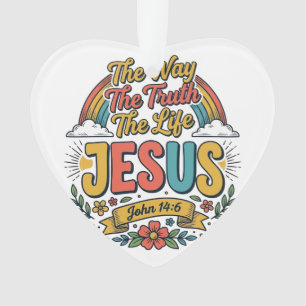 Vintage Jesus The Way Truth Life Shirt Ornament