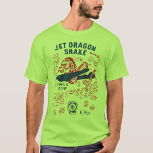 Vintage Jet Dragon Snakes Fireworks Firecrackers T-Shirt
