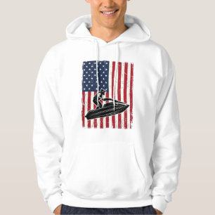 Vintage Jet Ski American Flag Vector Shirt Design_