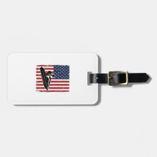 Vintage Jet Ski American Flag Vector Shirt Design_ Luggage Tag
