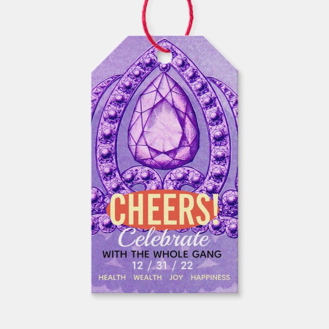 Vintage Jewel Celebration Gift Tags (Front)