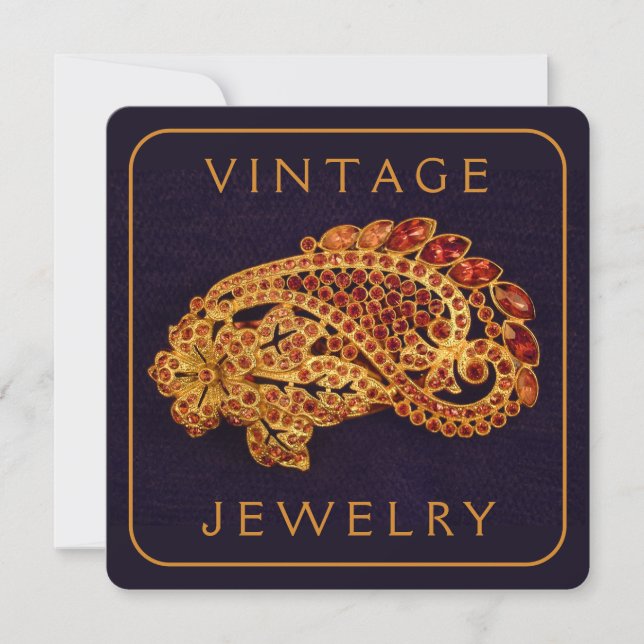 VINTAGE JEWELRY flat card  (Front)