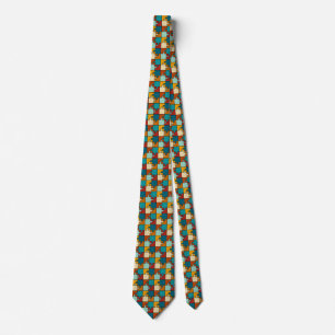 Vintage Jigsaw Puzzle Pieces Pattern Tie