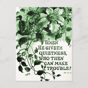 Vintage Job Bible Verse Postcard