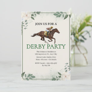 Vintage Jockey Horse Racing Derby Party Invitation