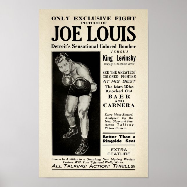 Vintage Joe Lewis Fight Poster (Front)