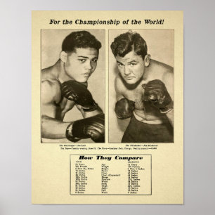 Vintage Joe Lewis vs James Braddock Poster