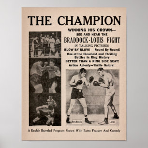 Vintage Joe Lewis vs James Braddock Poster