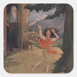 Vintage Johanna Spyri Heidi of the Swiss Alps Square Sticker