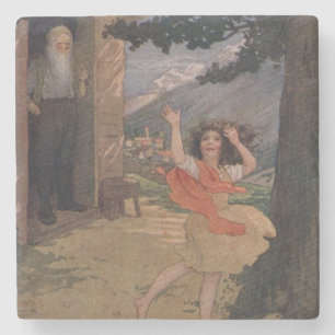 Vintage Johanna Spyri Heidi of the Swiss Alps Stone Coaster