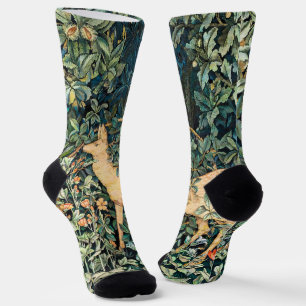 Vintage John Dearle "Greenery"- Tree Flower & Deer Socks