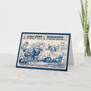 Vintage John Robinson Circus Poster Card
