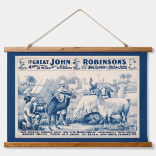 Vintage John Robinson Circus Poster Hanging Tapestry