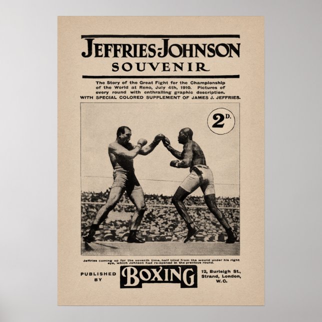 Vintage Johnson Jeffries Fight Souvenir Cover Poster (Front)