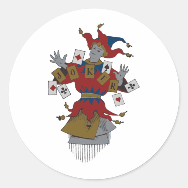 Vintage Joker Classic Round Sticker (Front)