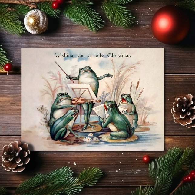 Vintage Jolly Frogs Christmas Card (Creator Uploaded)