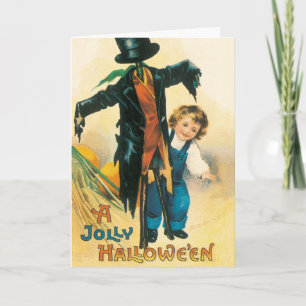 Vintage Jolly Halloween Scarecrow Ellen Clapsaddle Card