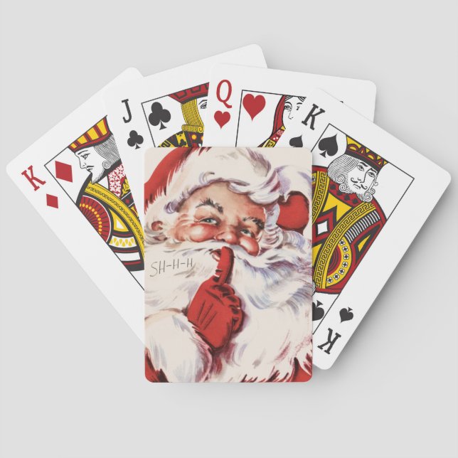 Vintage Jolly Old Santa Shhh Jumbo Playing Cards (Back)