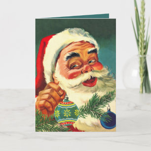 Vintage Jolly Santa Claus Christmas Card
