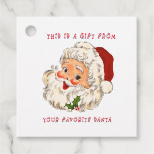 Vintage Jolly Santa Merry Christmas Favour Tags