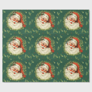 Vintage Jolly Santa Wrapping Paper