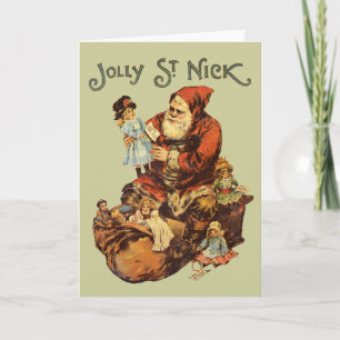 Vintage Jolly St. Nick Holiday Card