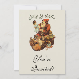 Vintage Jolly St. Nick Invitation