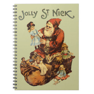 Vintage Jolly St. Nick Notebook