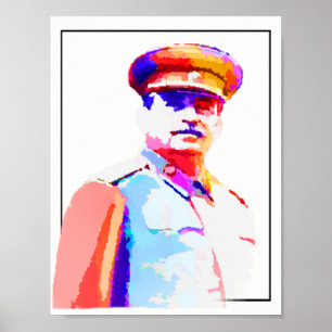 Vintage Joseph Stalin WW2 Russia Dictator Colourfu Poster