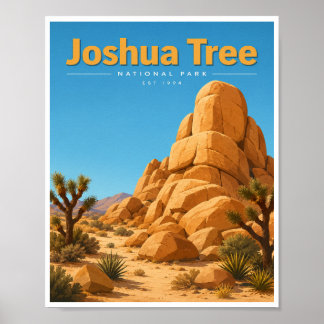 Vintage Joshua Tree National Park Travel Poster