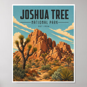 Vintage Joshua Tree National Park Travel Poster