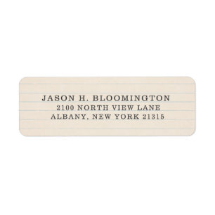 Vintage Journal Paper Typestyle   Return Address