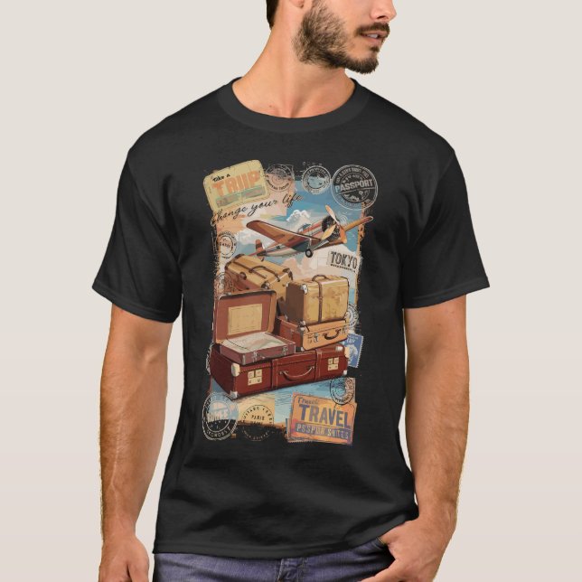 vintage journey airplane shirt (Front)