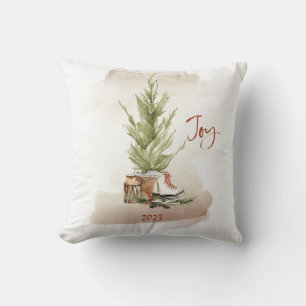 Vintage Joy Christmas Holiday Cushion