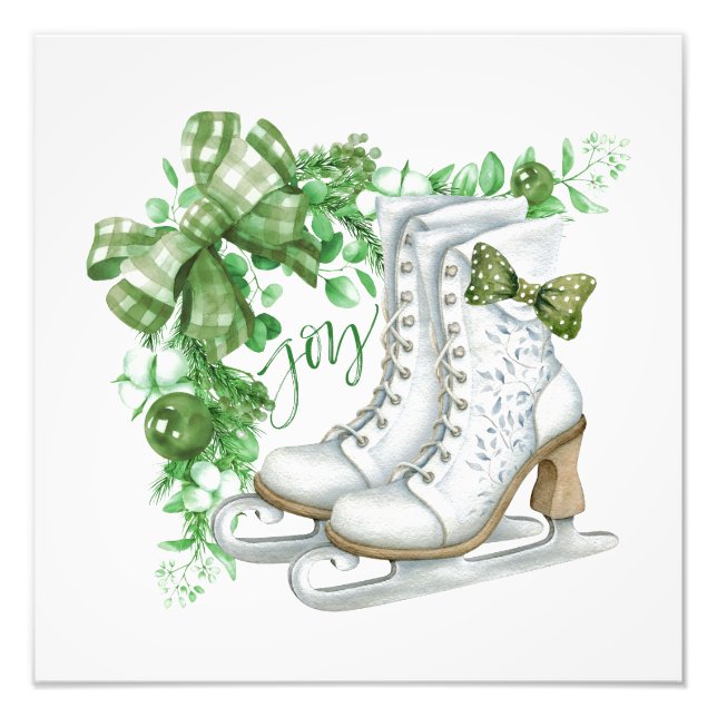 Vintage Joy Figure Skates Photo Print (Front)