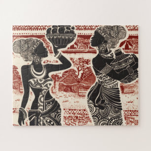 Vintage Joy Tribal African Women Village Jigsaw Puzzle