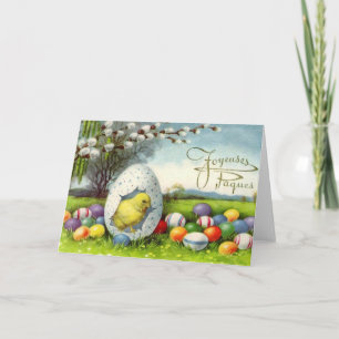 Vintage Joyeuses Pâques French Easter Card