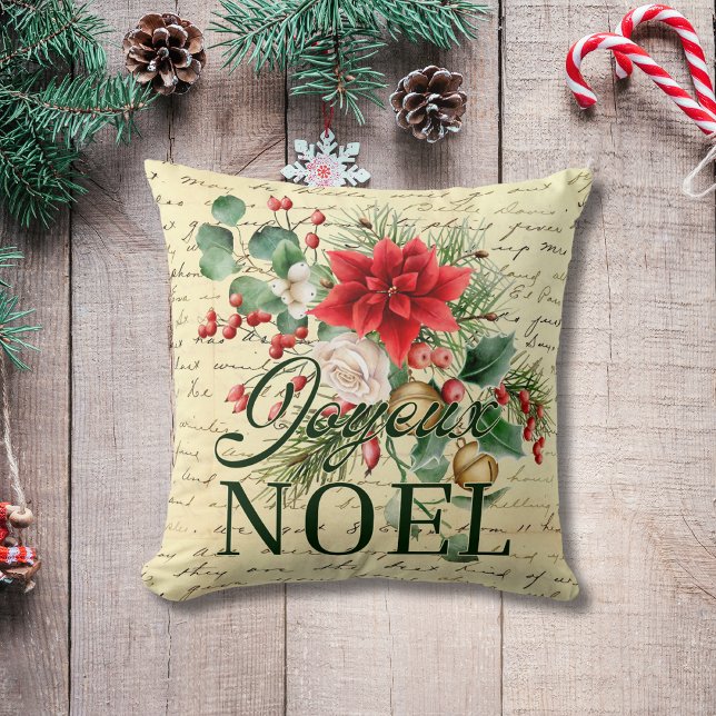 Vintage Joyeux Noel  Cushion (Creator Uploaded)