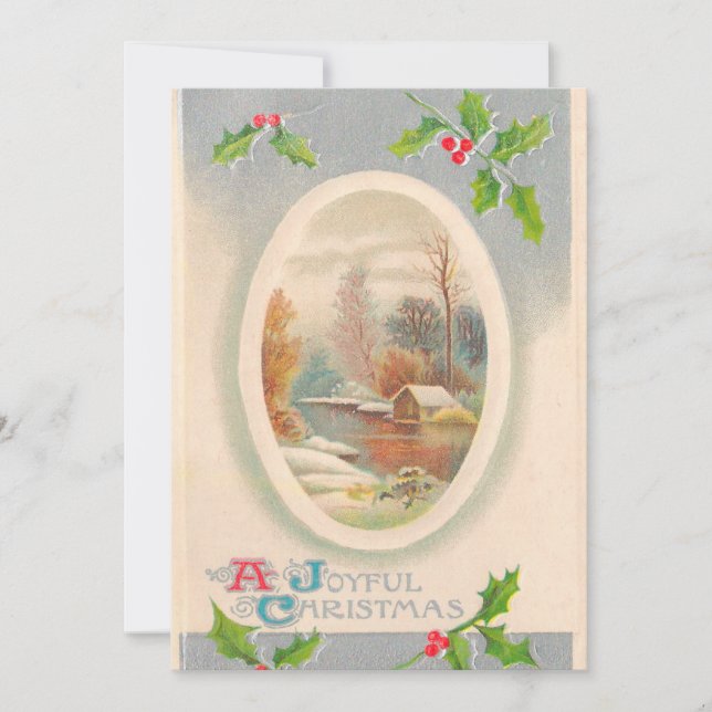 Vintage Joyful Christmas Invitation (Front)
