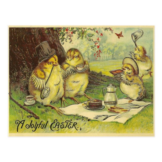 Vintage Joyful Easter Postcard