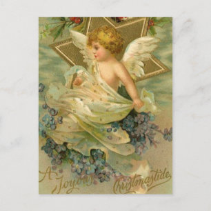 Vintage Joyous Christmas Angel Holiday Postcard