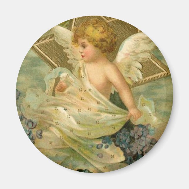Vintage Joyous Christmas Angel Magnet (Front)