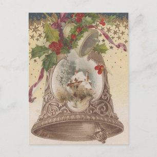 Vintage Joyous Christmas Bell Holiday Postcard