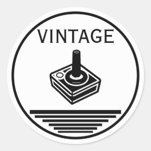 VINTAGE Joystick Classic Round Sticker