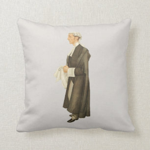 Vintage Judge Spy Print Throw Pillow