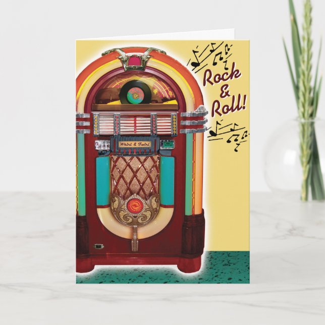 Vintage Juke Box Retro Birthday Card (Front)