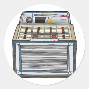 Vintage Jukebox Classic Round Sticker