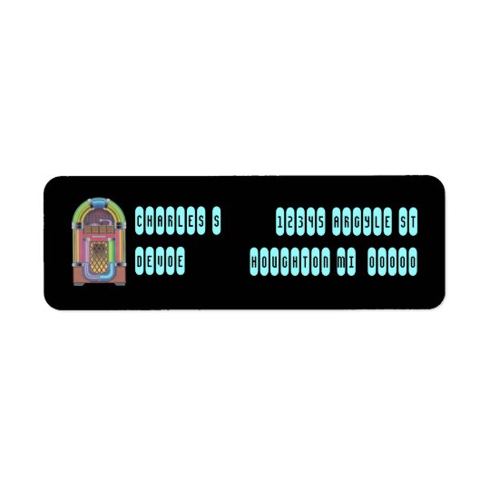 Vintage Jukebox & Menu Keys Return Address Label