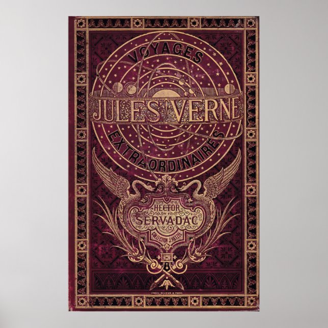 Vintage Jules Vern "Steampunk" Cover Art Poster (Front)